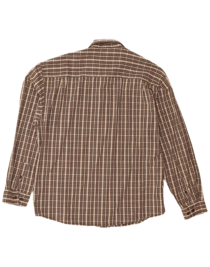 Wrangler Chemise en flanelle pour homme XL en coton à carreaux marron