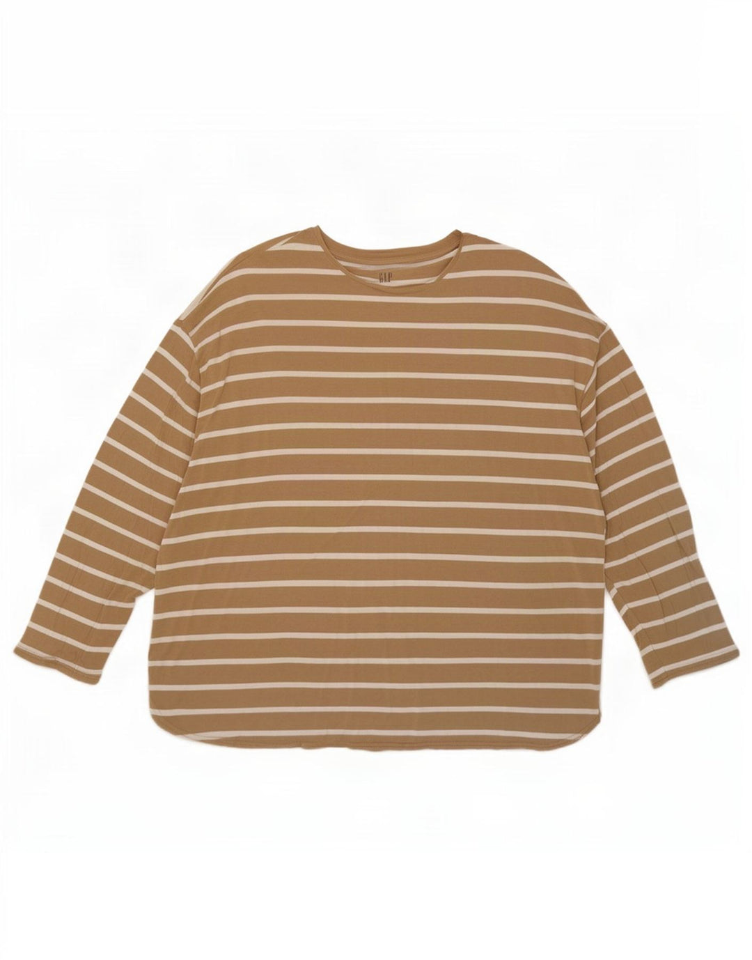 Gap Haut surdimensionné à manches longues pour femme UK 20 2XL Rayonne rayée beige