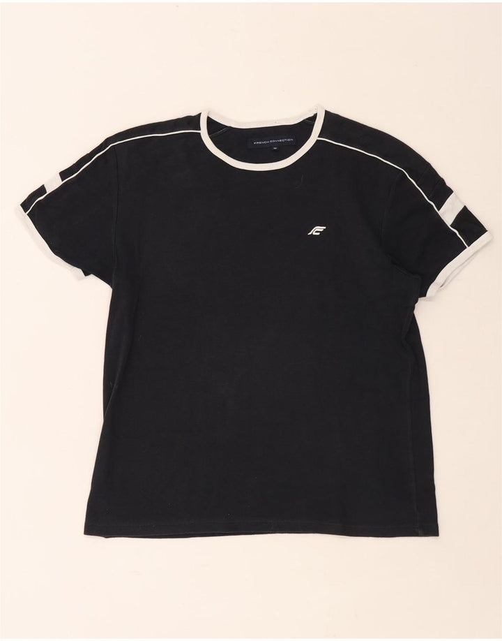 French Connection T-Shirt Homme Noir Moyen Coton Colorblock
