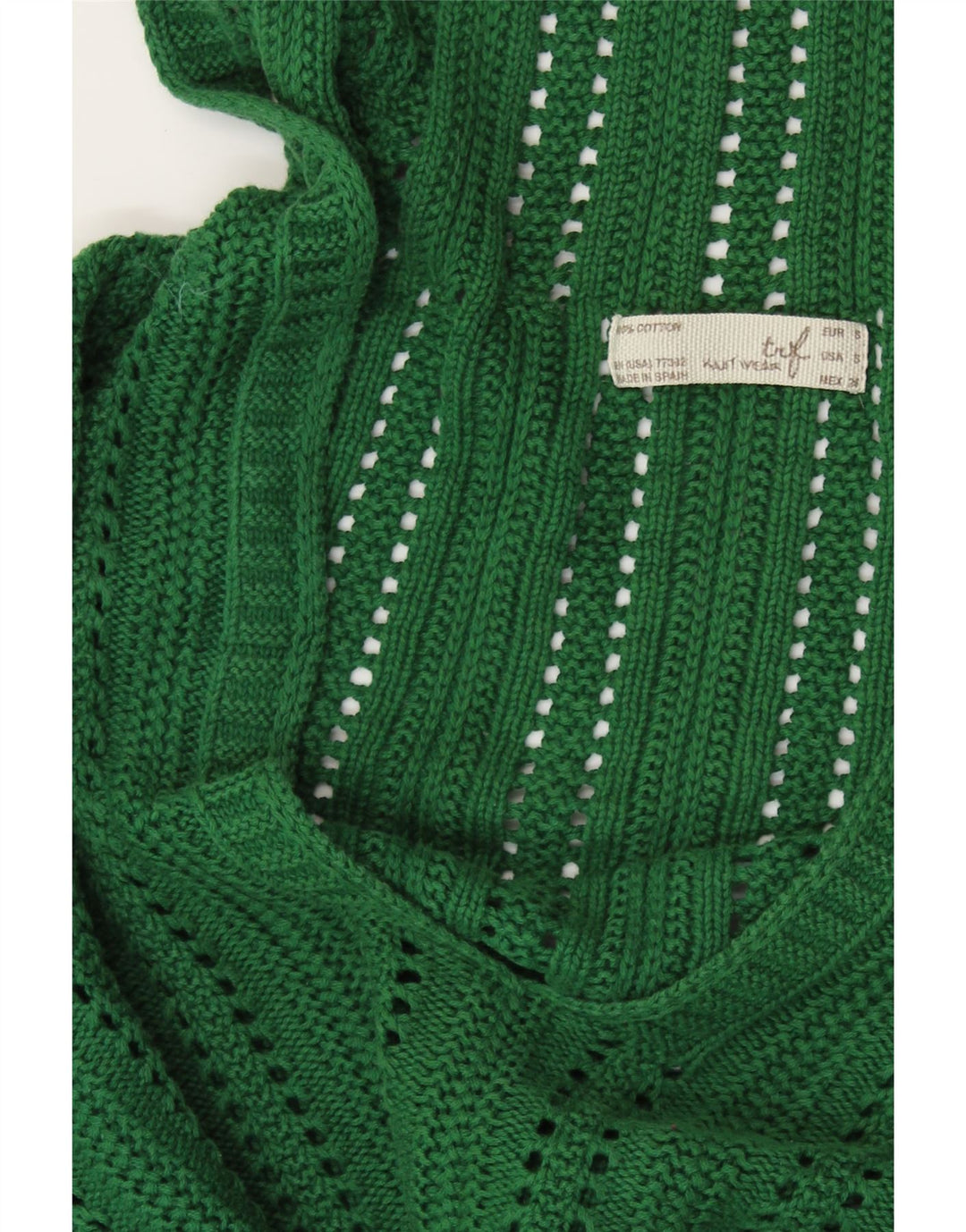 ZARA Pull à capuche pour femme UK 10 Petit coton vert