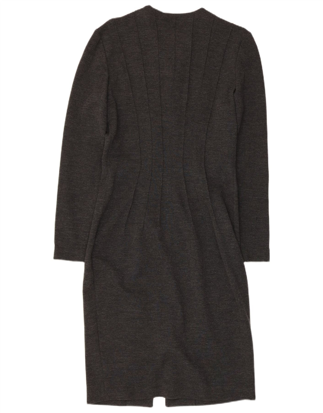 GAI MATTIOLO Robe moulante à manches longues pour femme UK 16 Grande laine vierge grise