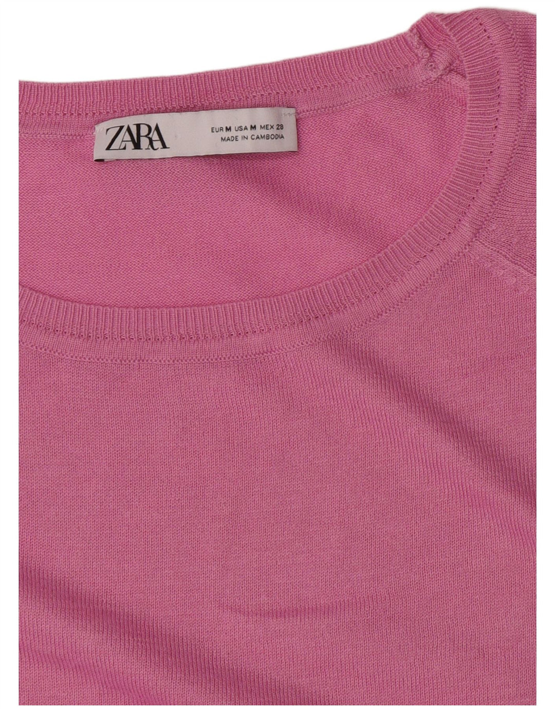 Zara Pull col bateau pour femme UK 14 Rose moyen