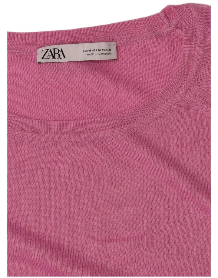 Zara Pull col bateau pour femme UK 14 Rose moyen