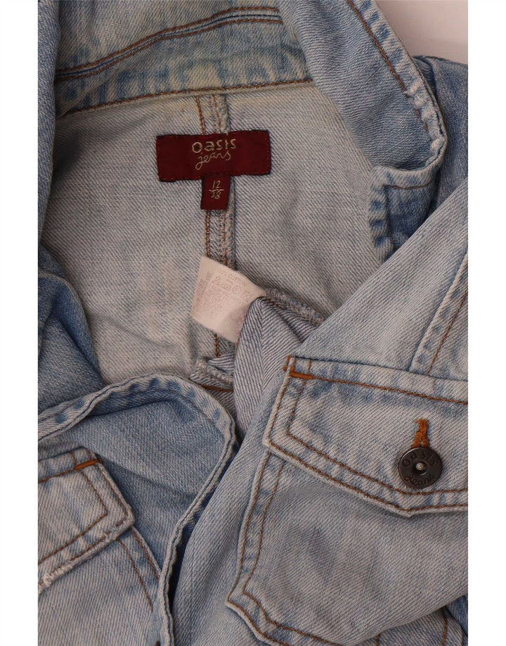 Oasis Veste en jean pour femme UK 12 Bleu moyen Coton