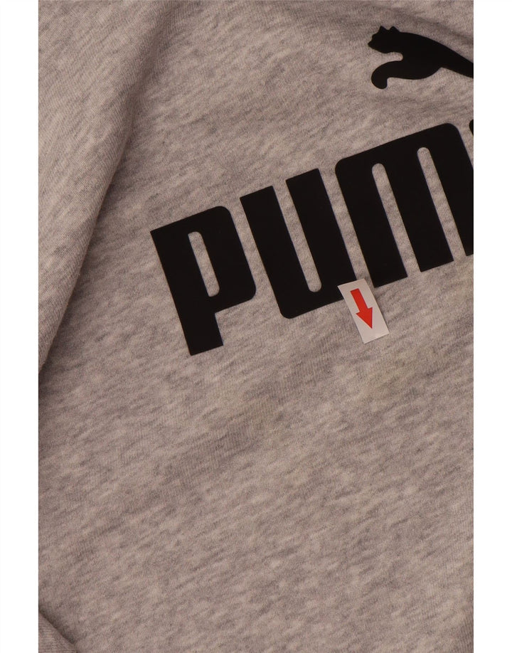 Puma Sweat-shirt graphique pour femme UK 12 Gris moyen chiné en coton