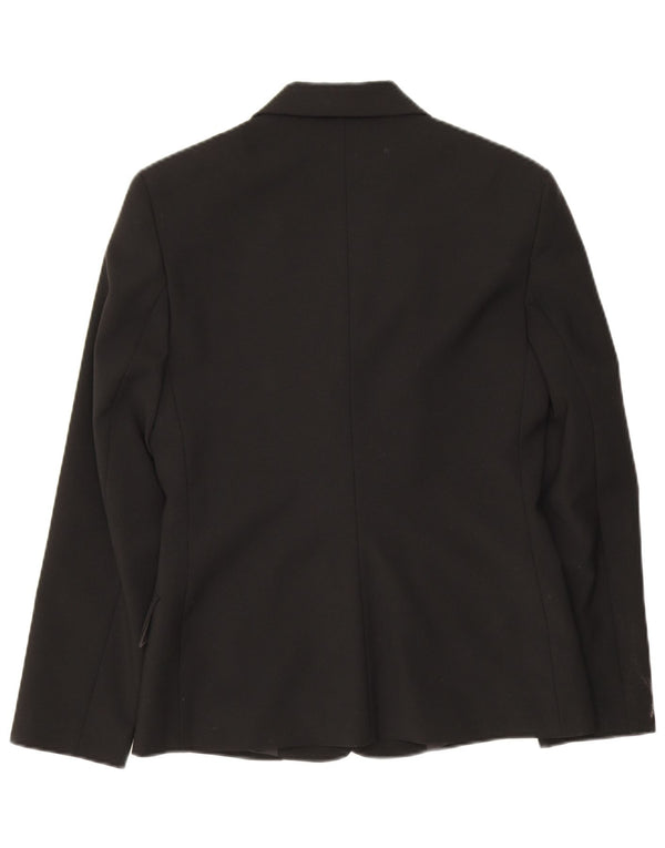 Benetton Veste Blazer 3 Boutons Femme IT 42 Noir Moyen Polyester