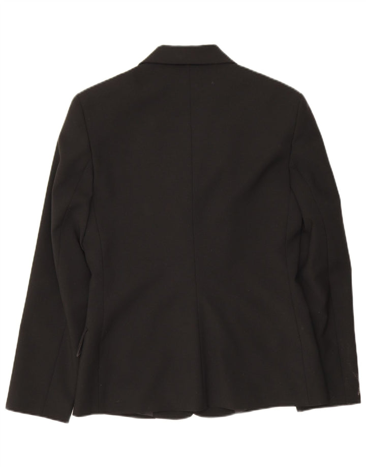 Benetton Veste Blazer 3 Boutons Femme IT 42 Noir Moyen Polyester