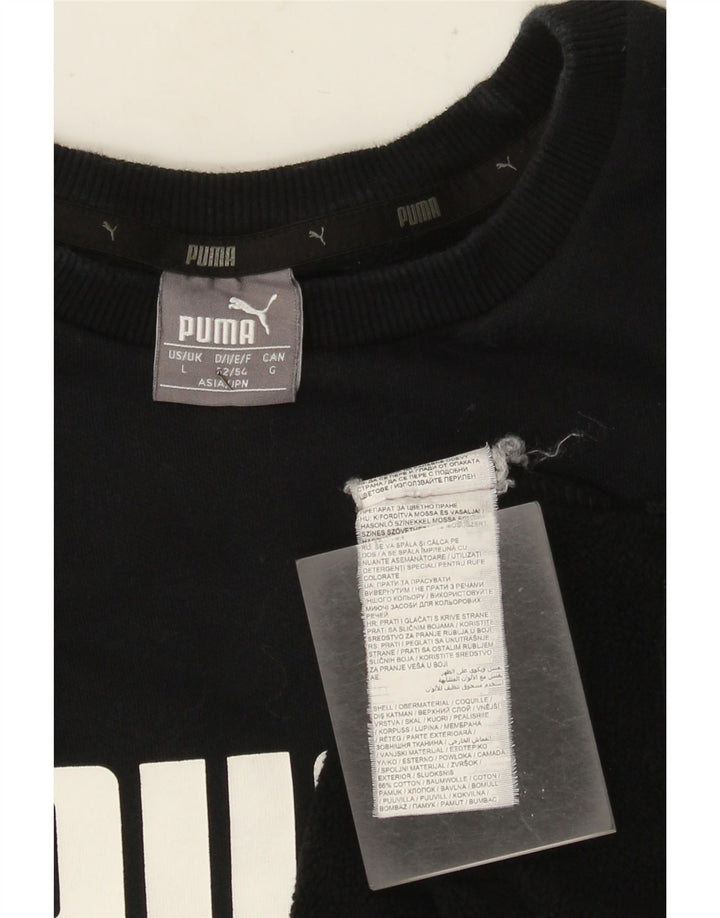 Puma Sweat-shirt surdimensionné graphique pour femme UK 16 Large Noir Coton