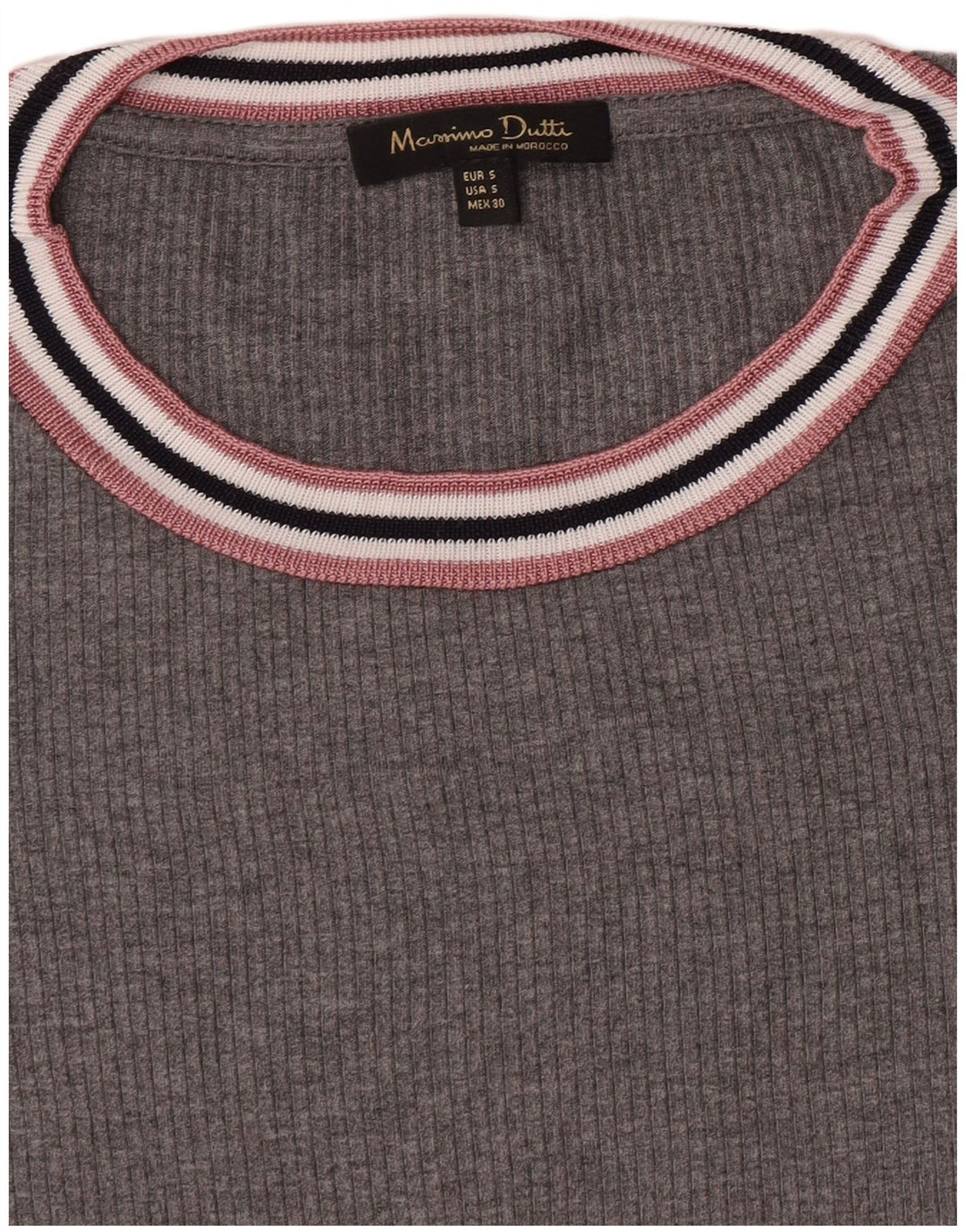 Massimo Dutti T-shirt pour femme UK 10 Petit Gris