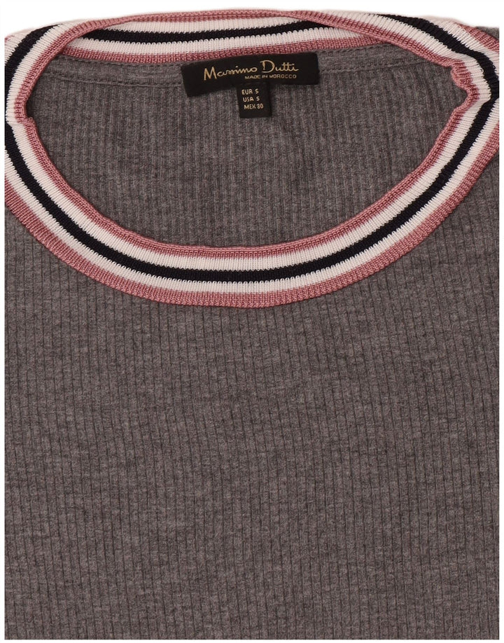 Massimo Dutti T-shirt pour femme UK 10 Petit Gris