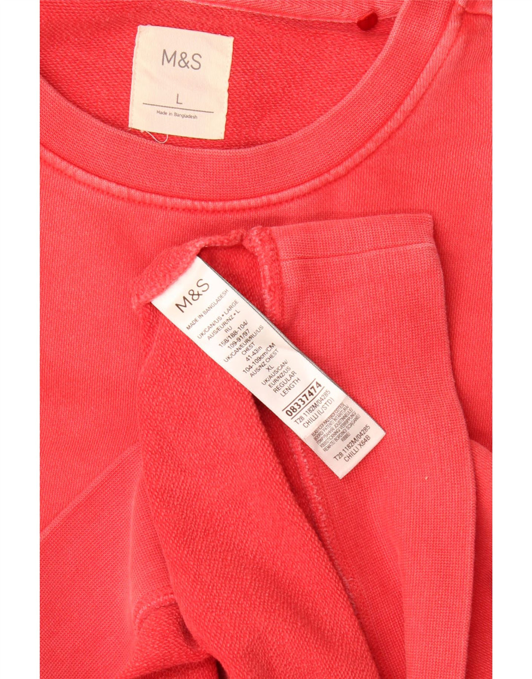 Marks & Spencer Sweat-shirt pour homme en coton rouge Taille L