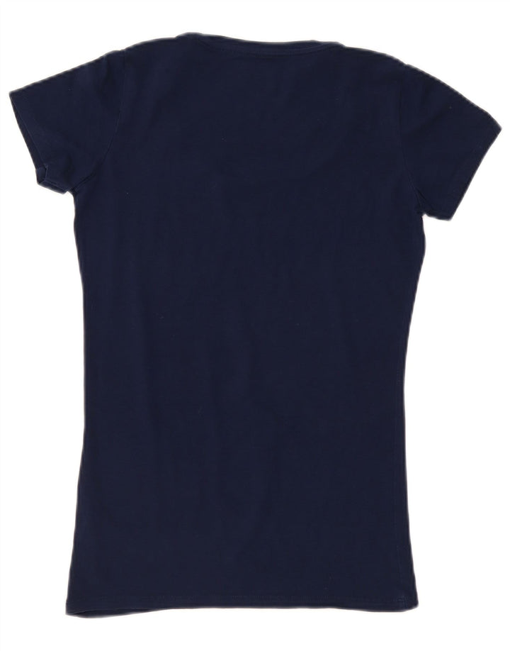 Guess T-shirt graphique pour femme UK 12 Bleu marine moyen