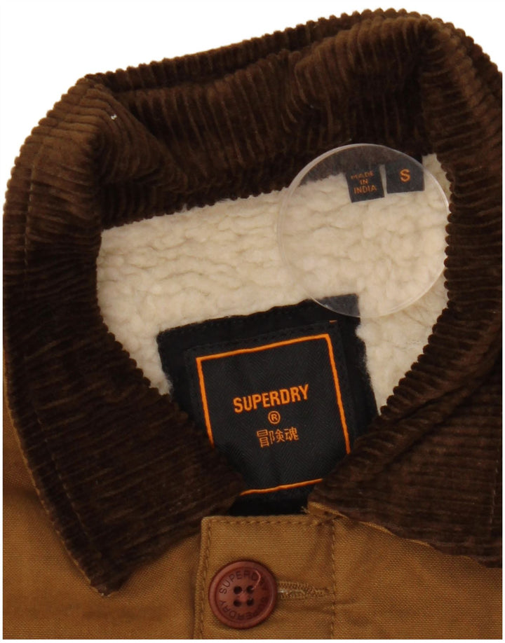 Superdry Veste coupe-vent pour hommes UK 36 Small Marron Polyester