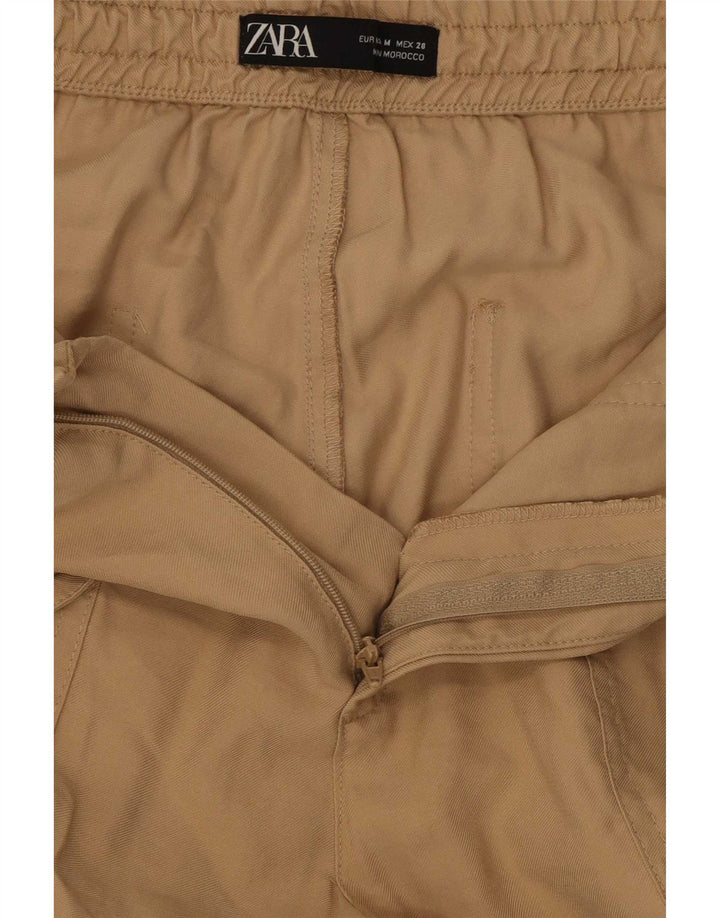 Zara Pantalon Cargo Joggers Femme Moyen W28 L27 Beige Viscose
