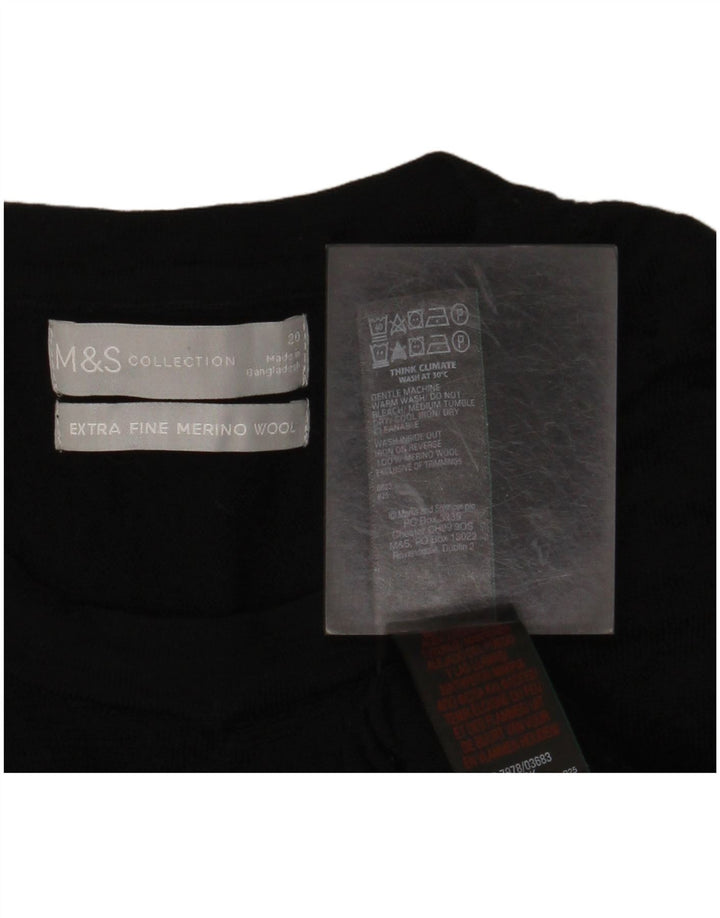 MARKS & SPENCER Pull à col rond pour femme UK 20 2XL Noir