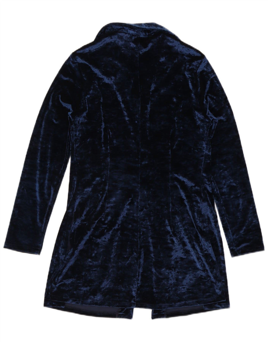 vintage Femme Chemise Longue Blouse IT 44 Moyen Bleu Marine Polyester