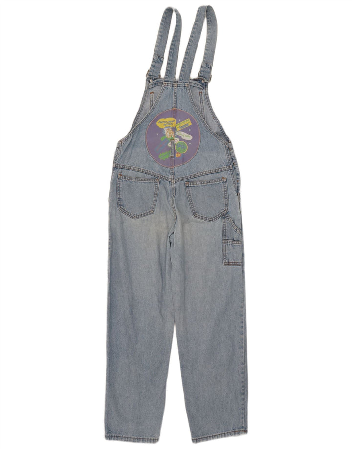 Vintage Femme Graphique Dungarees Straight Jeans EU 38 Coton Bleu Moyen