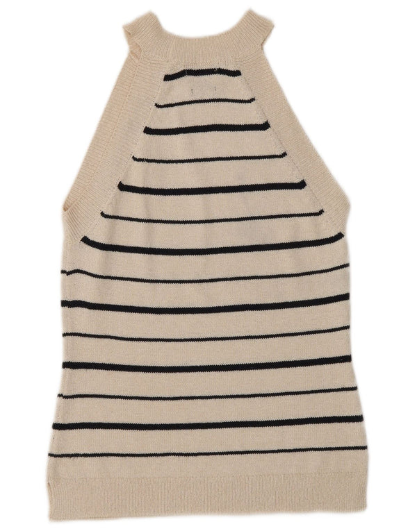 Massimo Dutti Débardeur pour femme UK 6 XS Blanc cassé rayé