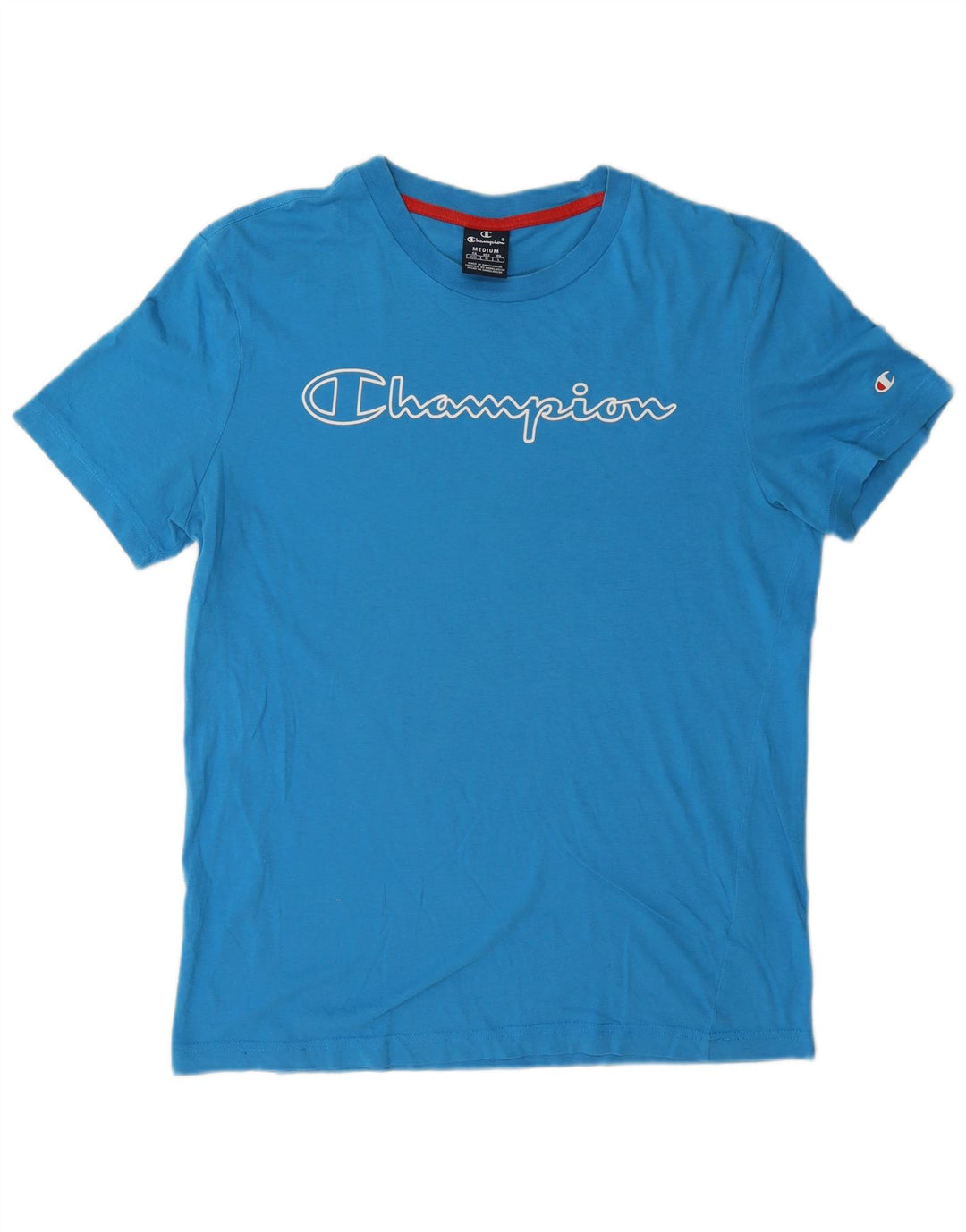 Champion T-Shirt Graphique Homme Bleu Moyen Coton