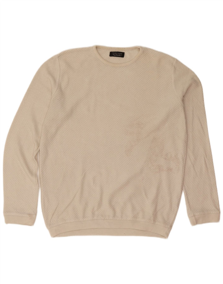 Zara Pull à col rond pour homme Petit Beige