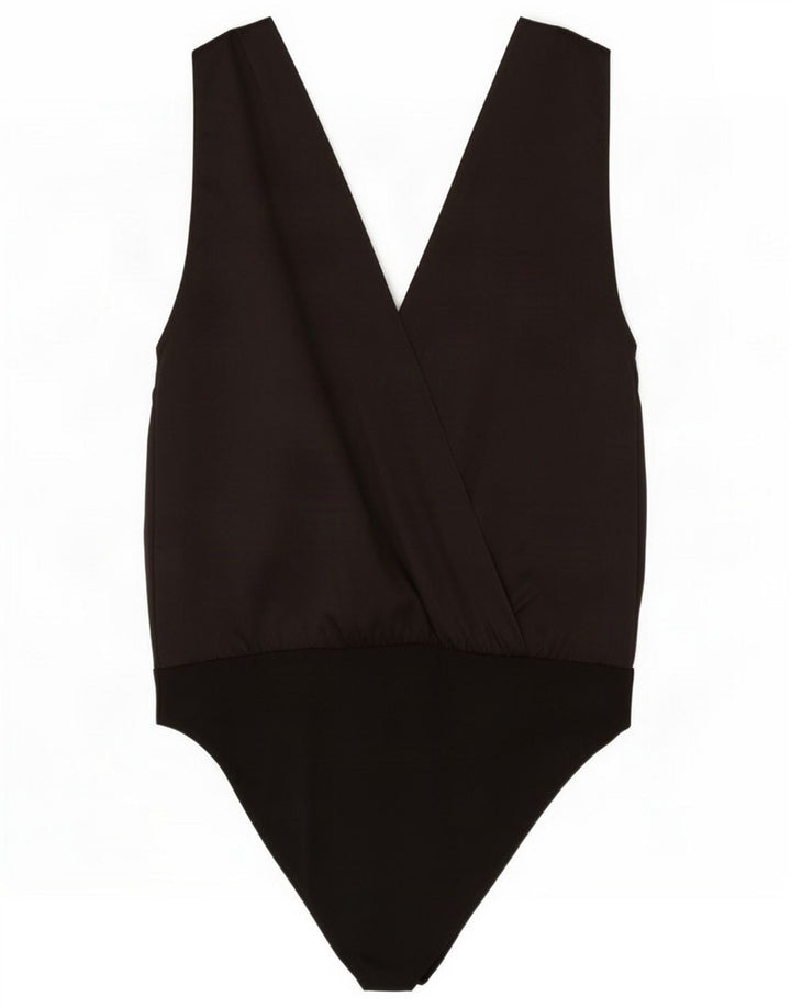 Zara Body sans manches pour femme UK 44 Large Noir Polyester
