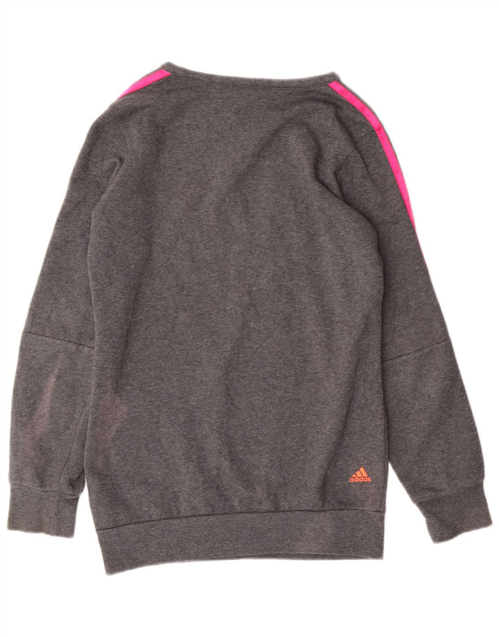 ADIDAS Sweatshirt Graphique Fille 11-12 ans Gris Coton