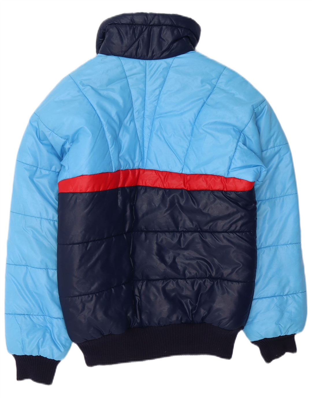 VINTAGE Veste matelassée homme IT 46 Small Bleu Colourblock Polyamide