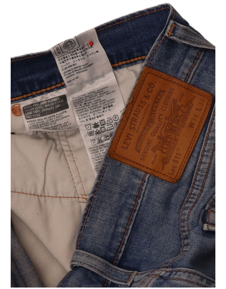 Levi's Jean Slim Effet Déchiré W34 L32 Homme Bleu Coton