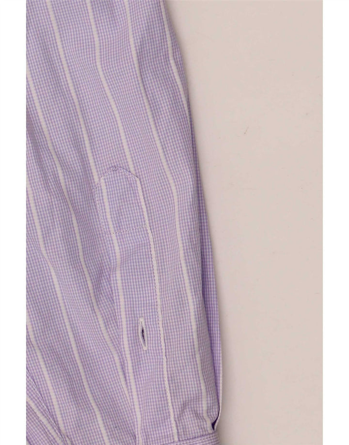 Lacoste Chemise Homme Taille 42 Grand Coton Rayé Violet