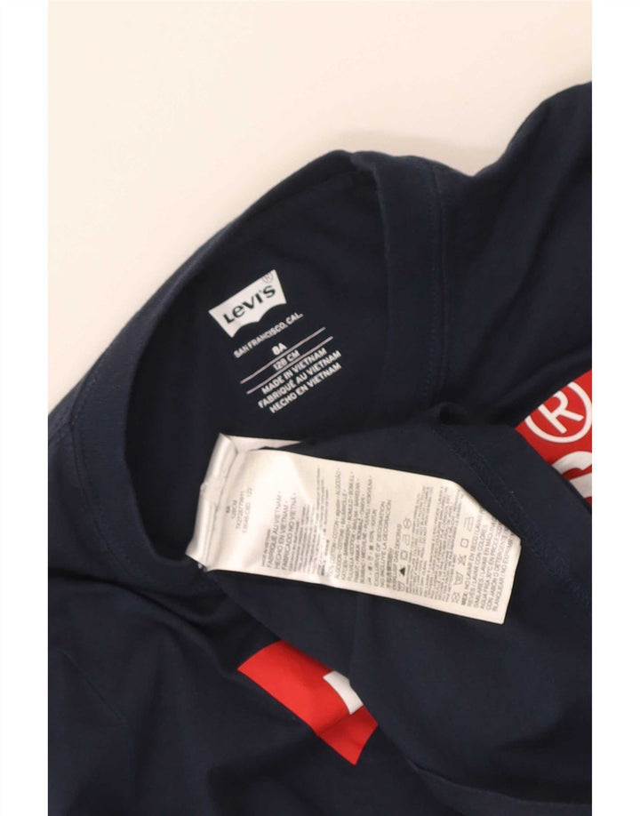Levi's Haut graphique à manches longues pour garçon 7-8 ans Bleu marine Coton
