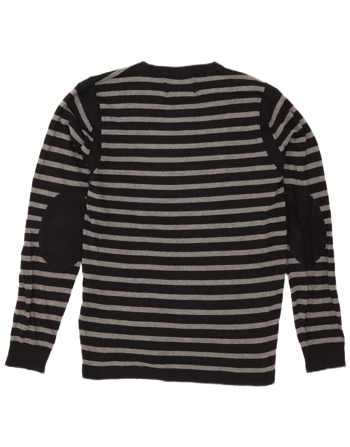 JACK & JONES Pull à col rond pour homme Large rayé noir