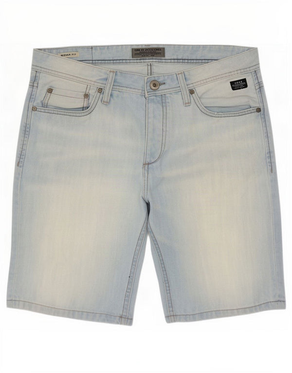 Jack & Jones Short en jean pour homme Large W34 Bleu Coton