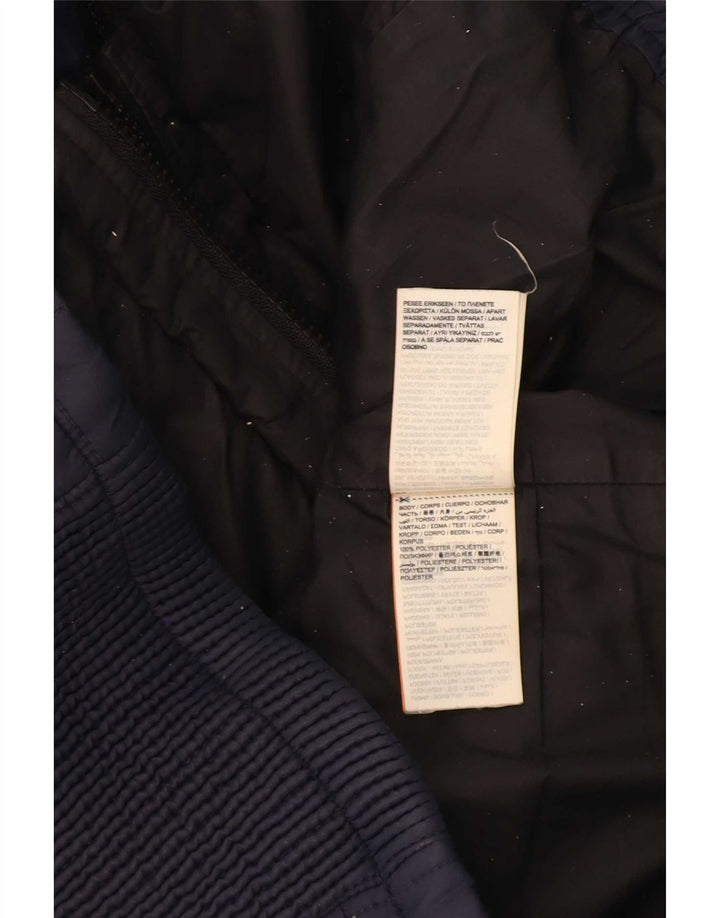 Superdry Veste matelassée à capuche pour femme UK 12 Bleu marine moyen Polyester