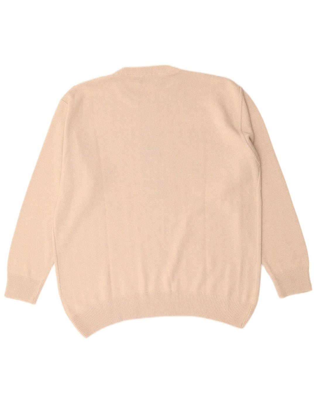 DARDANO Pull col rond homme XL coton géométrique beige