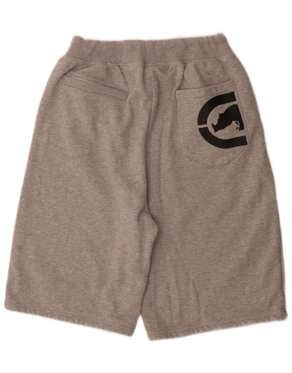 Ecko Unltd Short de sport graphique pour femme UK 22 3XL Gris chiné en coton