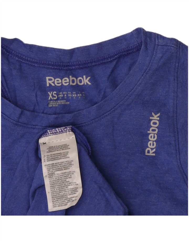 REEBOK Débardeur Femme UK 8 Small Bleu Polyester