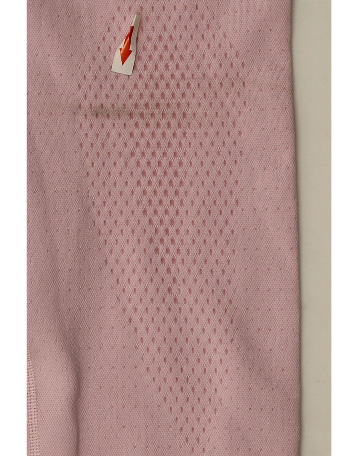 Adidas Legging Capri Femme UK 12 Rose Moyen Polyester