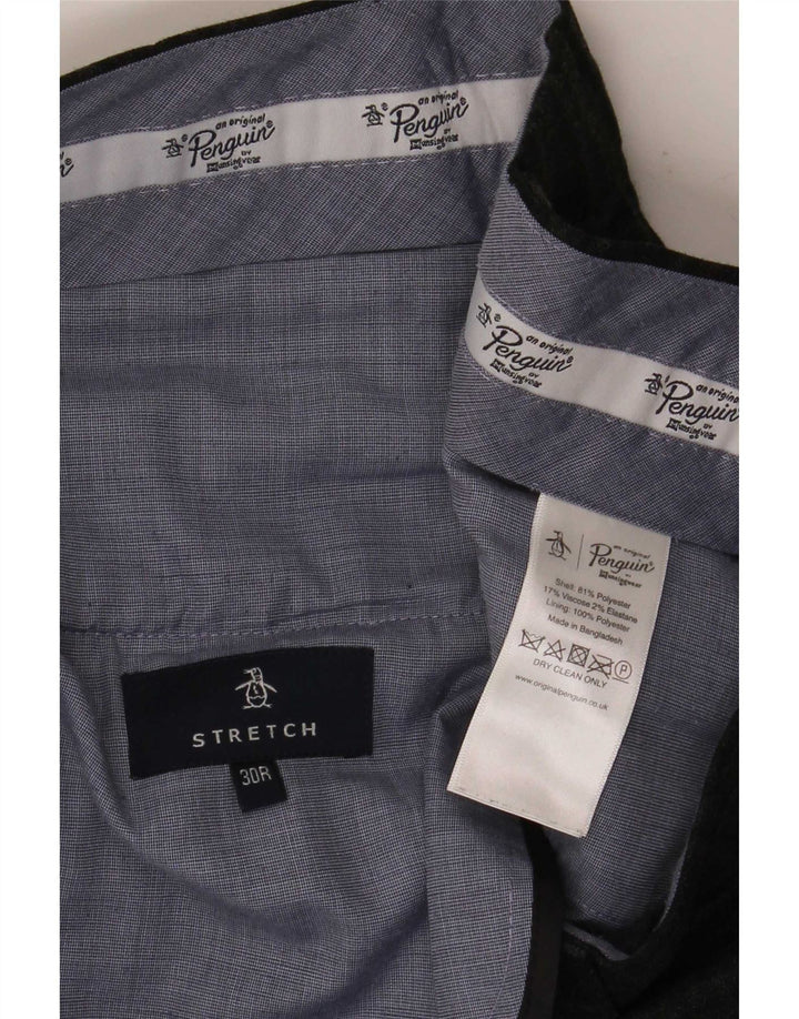 Penguin Pantalon de Costume Slim Homme W30 L32 Gris à Carreaux Polyester
