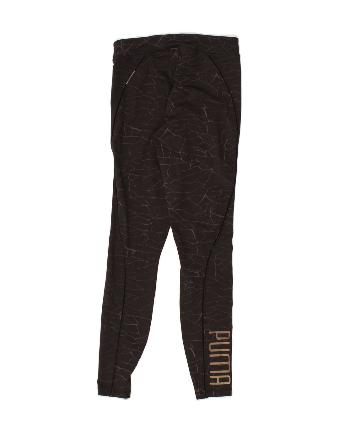 PUMA Womens Graphic Leggings UK 8 Small Black Polyester Vintage Puma and Second-Hand Puma from Messina Hembry 