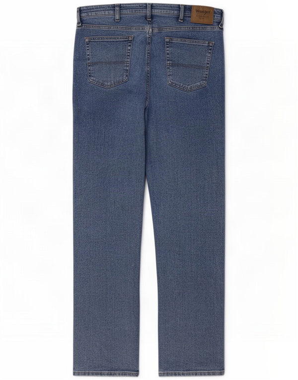 Wrangler Mens Straight Jeans W36 L32 Bleu Coton