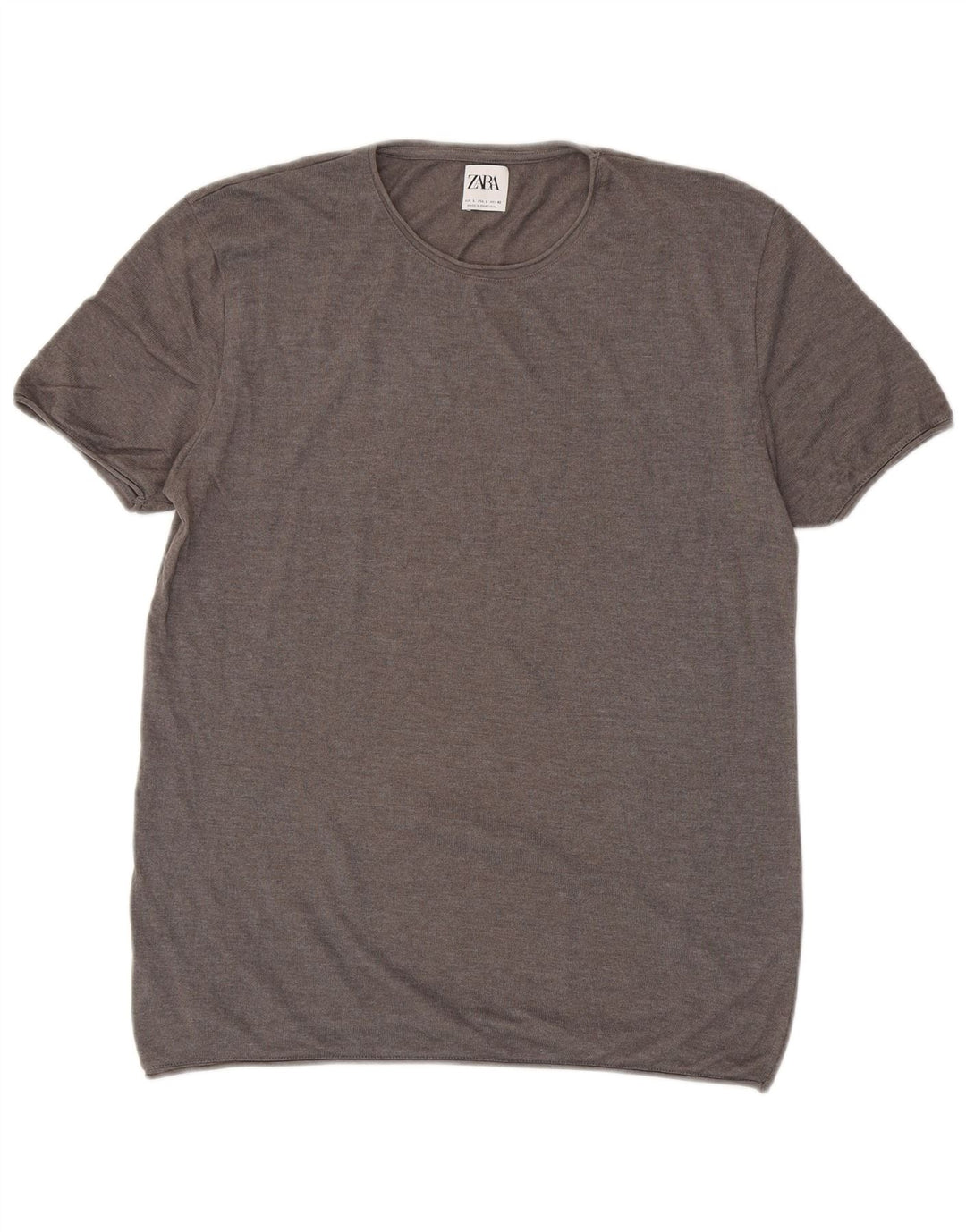 Zara T-Shirt Homme Haut Large Gris