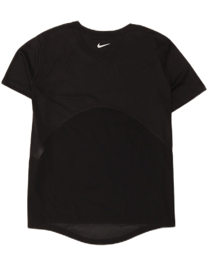 Nike Womens Dri Fit T-Shirt Top UK 14 Noir Moyen Polyester