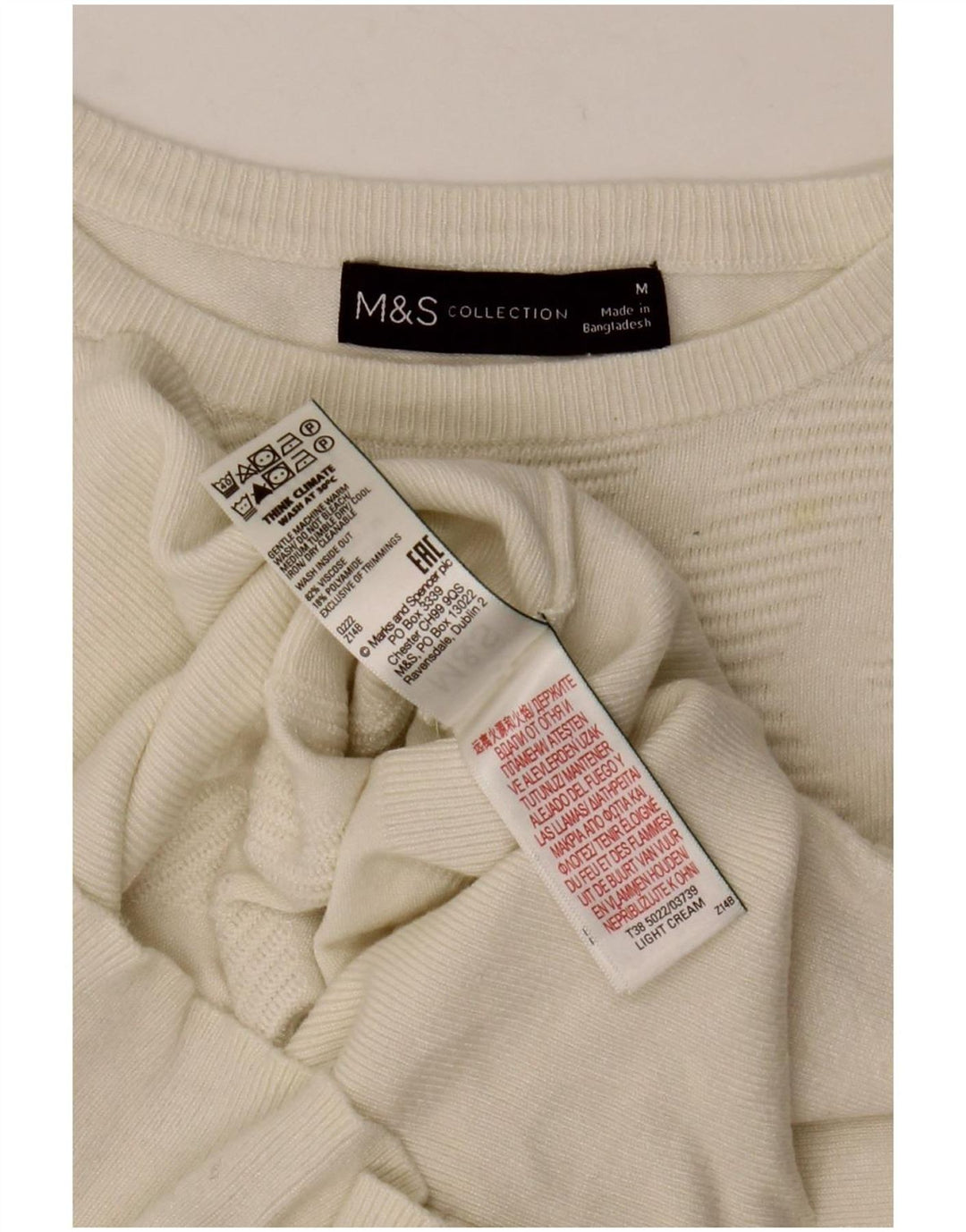 Marks & Spencer Pull col bateau pour femme UK 12 Medium Off White