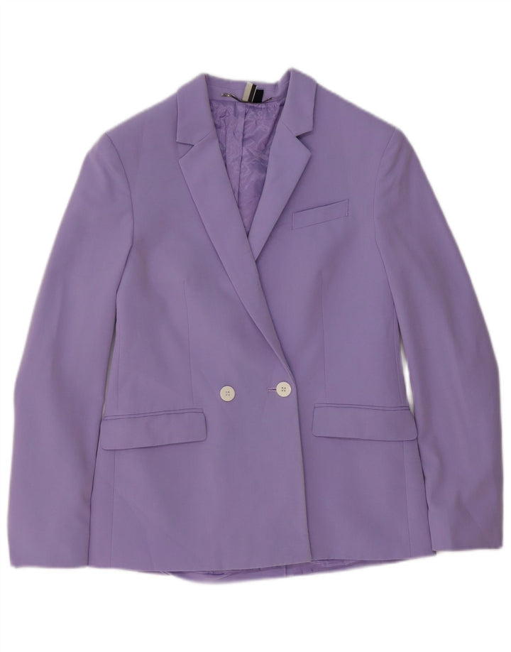 Topshop Veste Blazer Double Boutonnage Femme UK 8 Petit Violet Polyester