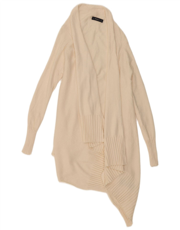 Zara Cardigan ouvert surdimensionné pour femme UK 10 Petit Beige