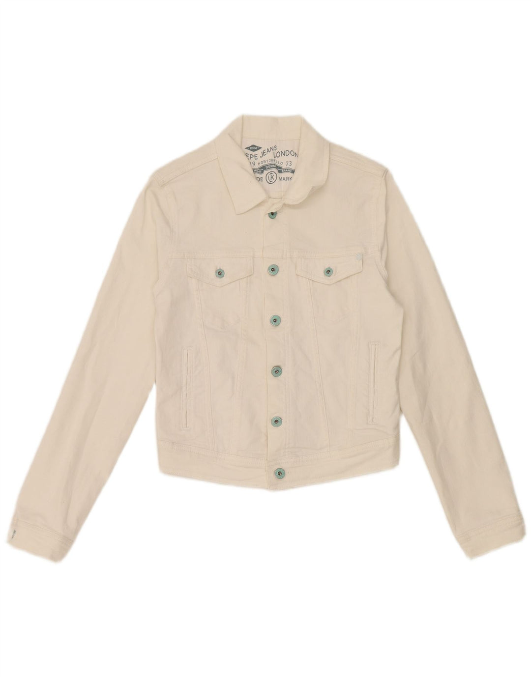 PEPE Jeans Veste en jean courte pour femme UK 10 Petit Blanc