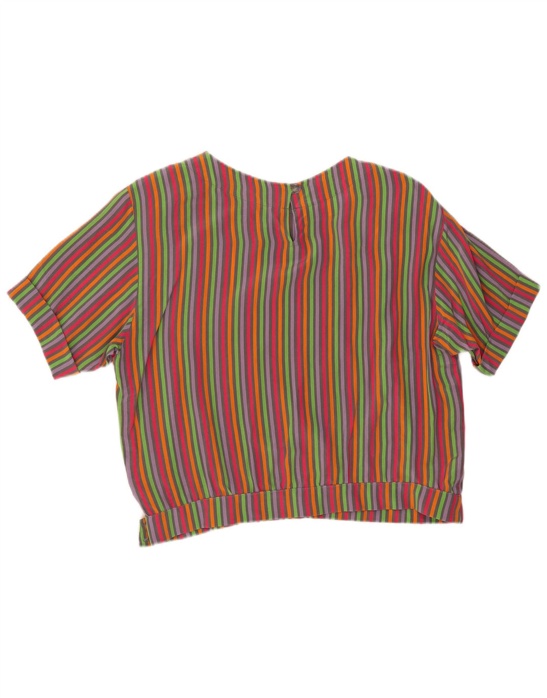 Marina Rinaldi Womens Crop Blouse Top Taille 21 Moyen Multicolore Rayé