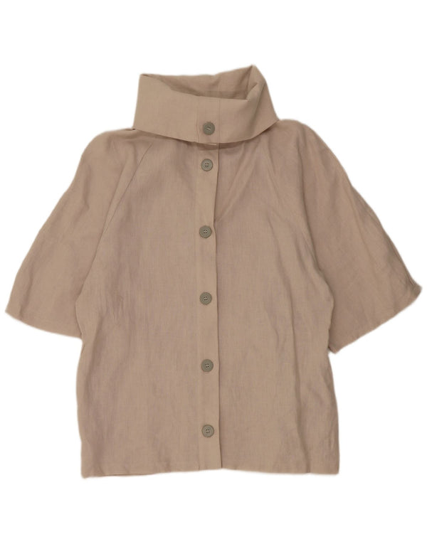Chemisier chemise femme vintage IT 44 Lin gris moyen