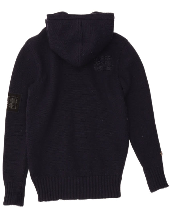 Superdry Pull à capuche graphique à col boutonné pour homme Petit Bleu marine