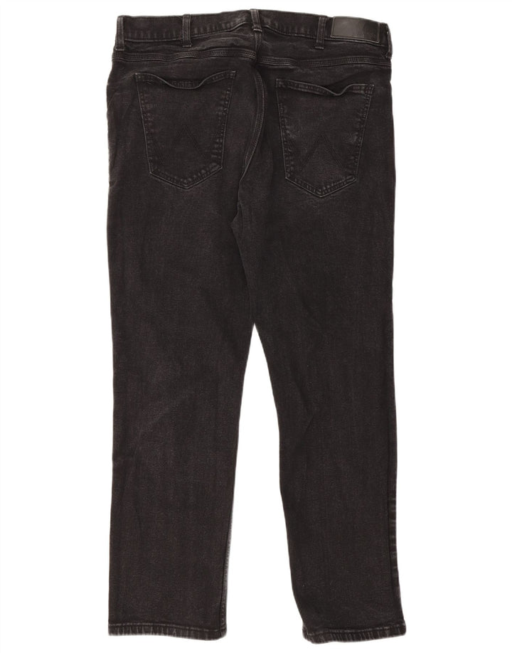 Wrangler Jean droit régulier pour hommes W38 L30 coton noir